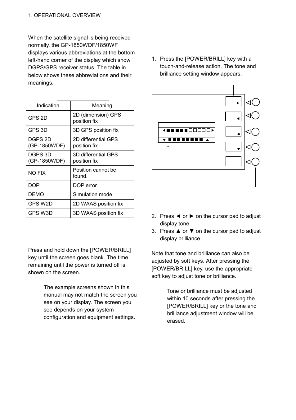 5 adjusting tone and brilliance | Furuno GP-1850WDF User Manual | Page 12 / 115