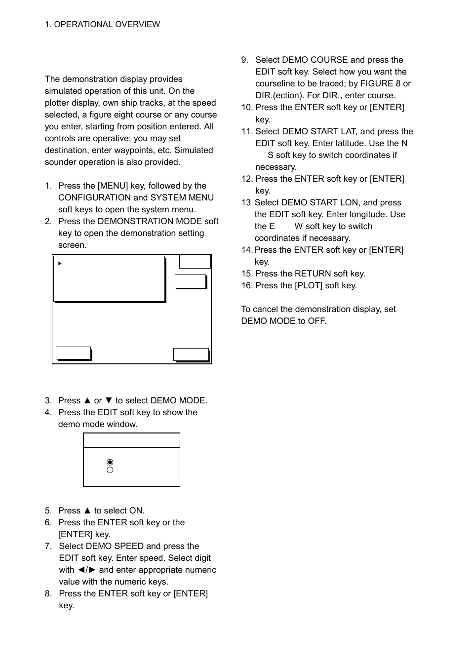 9 demonstration display | Furuno GP-1850WDF User Manual | Page 16 / 115