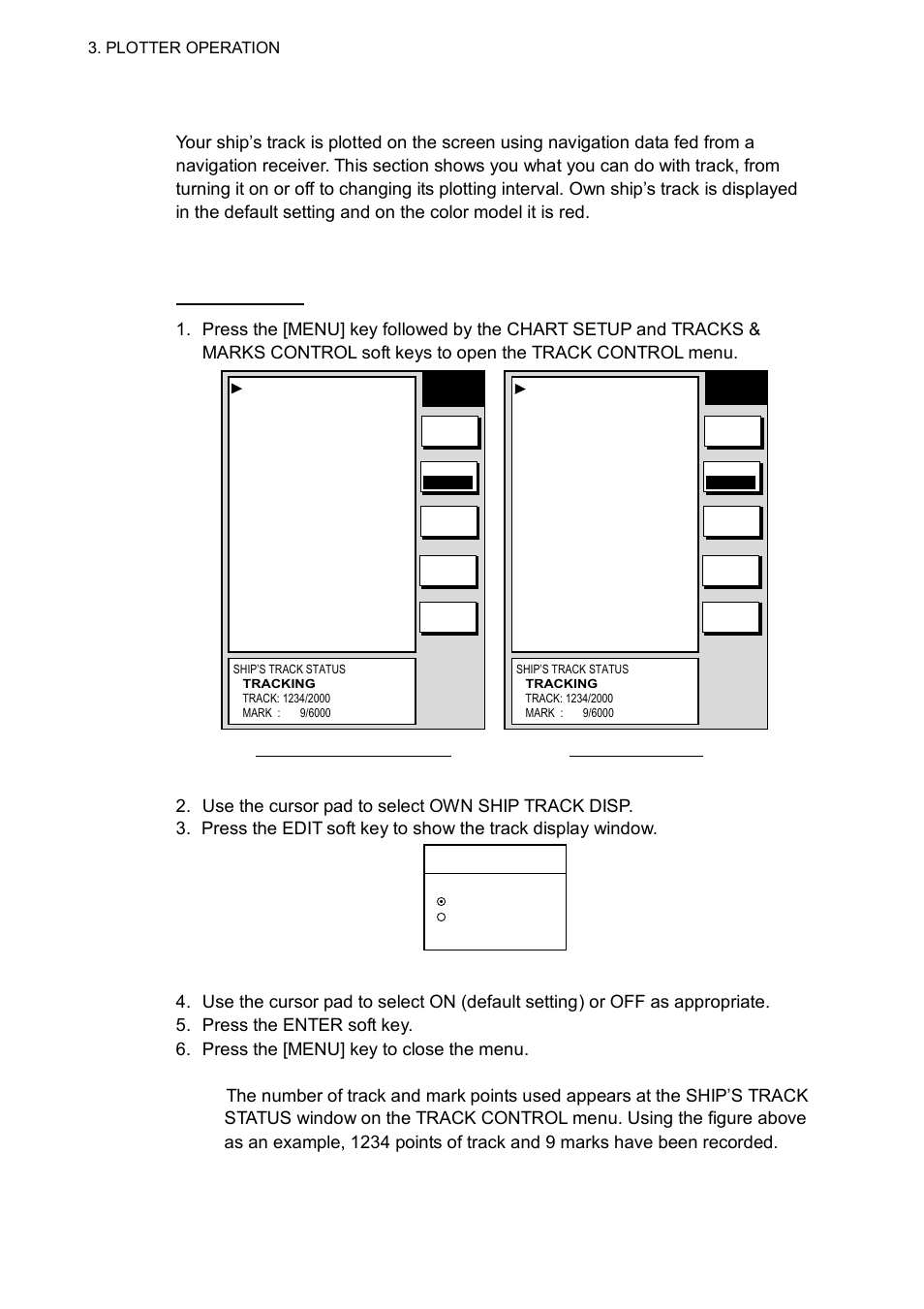 6 working with track, 1 displaying track | Furuno 1763C User Manual | Page 102 / 260