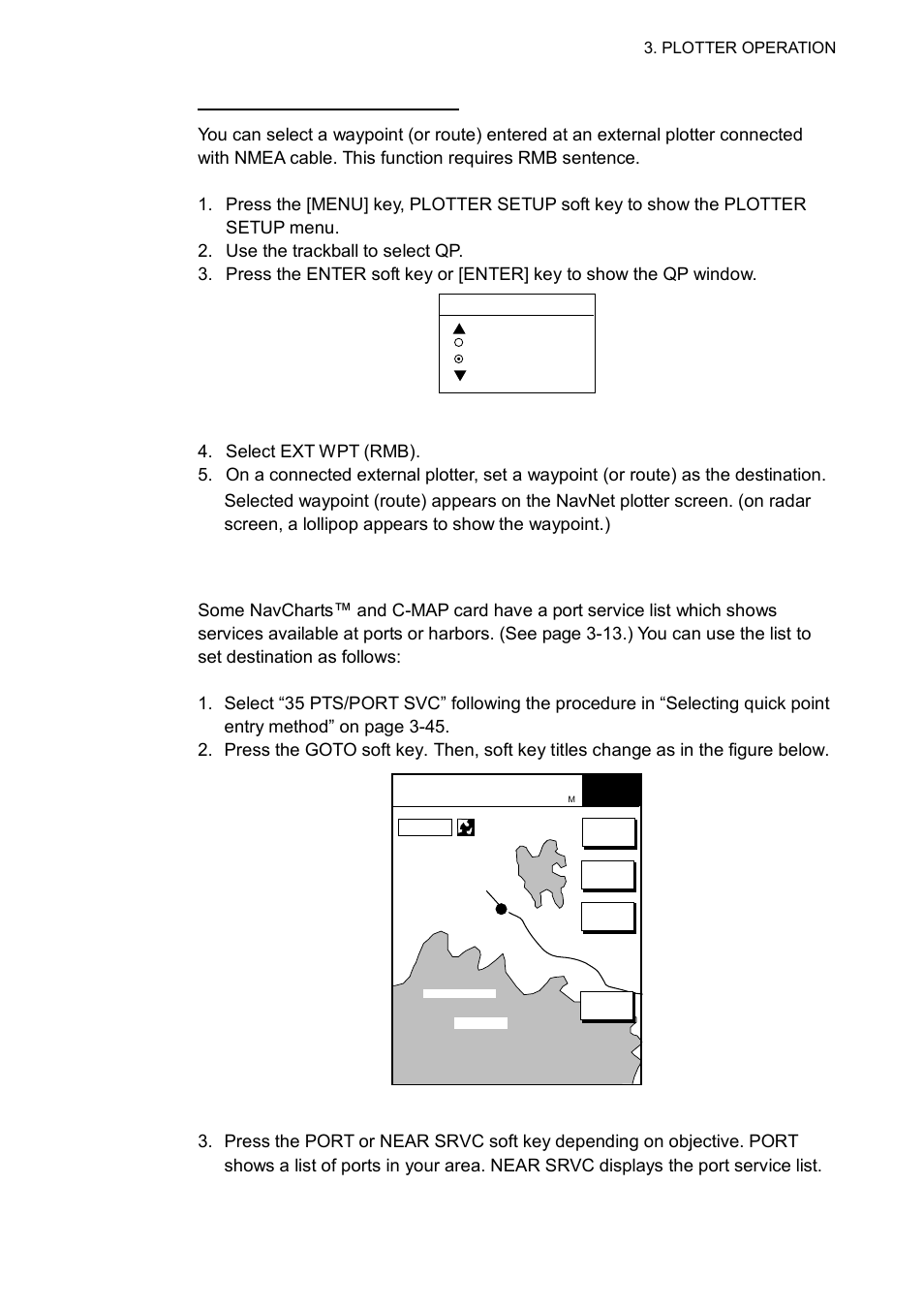3 navigating to ports, port services (navcharts, C-map, Some navcharts | Furuno 1763C User Manual | Page 131 / 260