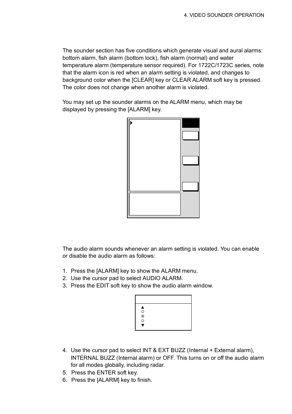 12 alarms, 1 audio alarm on/off | Furuno 1763C User Manual | Page 165 / 260