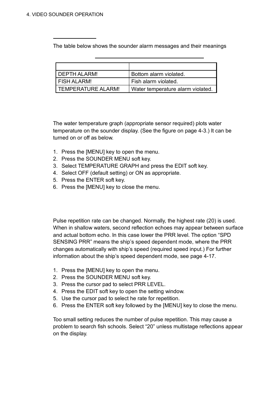 13 water temperature graph, 14 changing pulse repetition rate | Furuno 1763C User Manual | Page 170 / 260