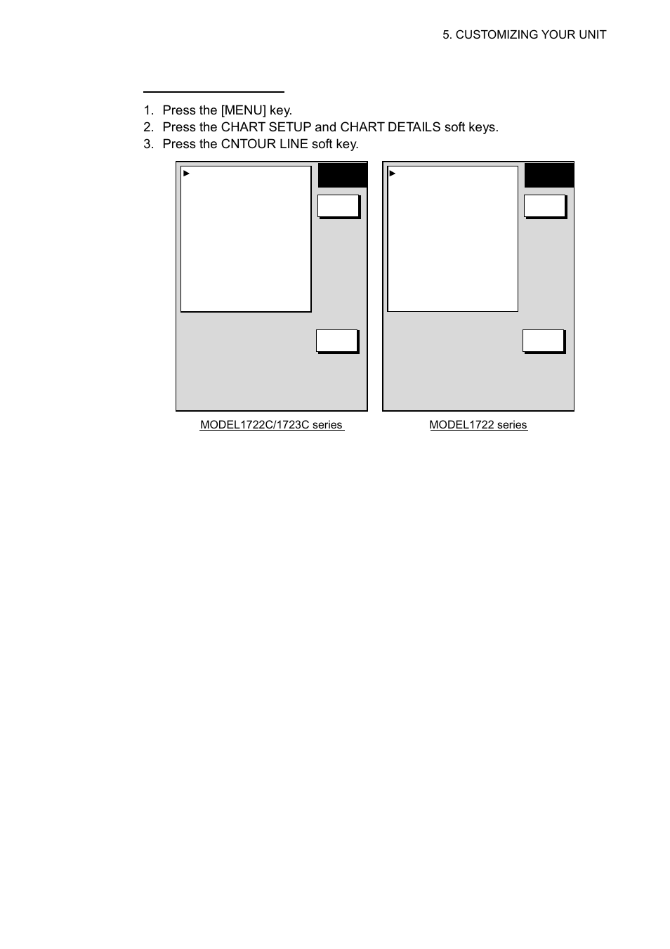 Contour line menu (furuno, nav-charts | Furuno 1763C User Manual | Page 187 / 260