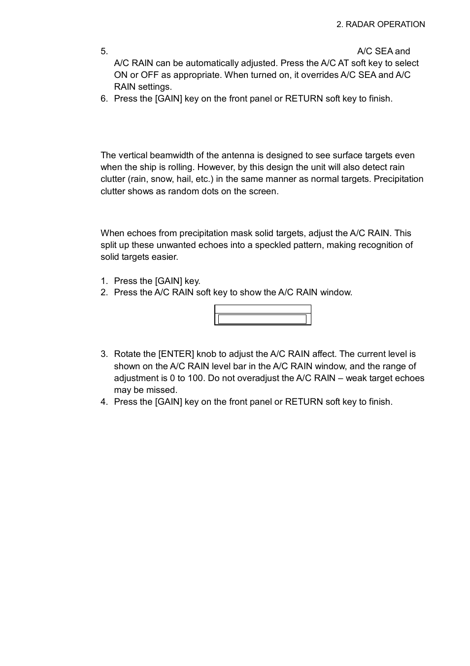 6 reducing precipitation clutter | Furuno 1763C User Manual | Page 39 / 260