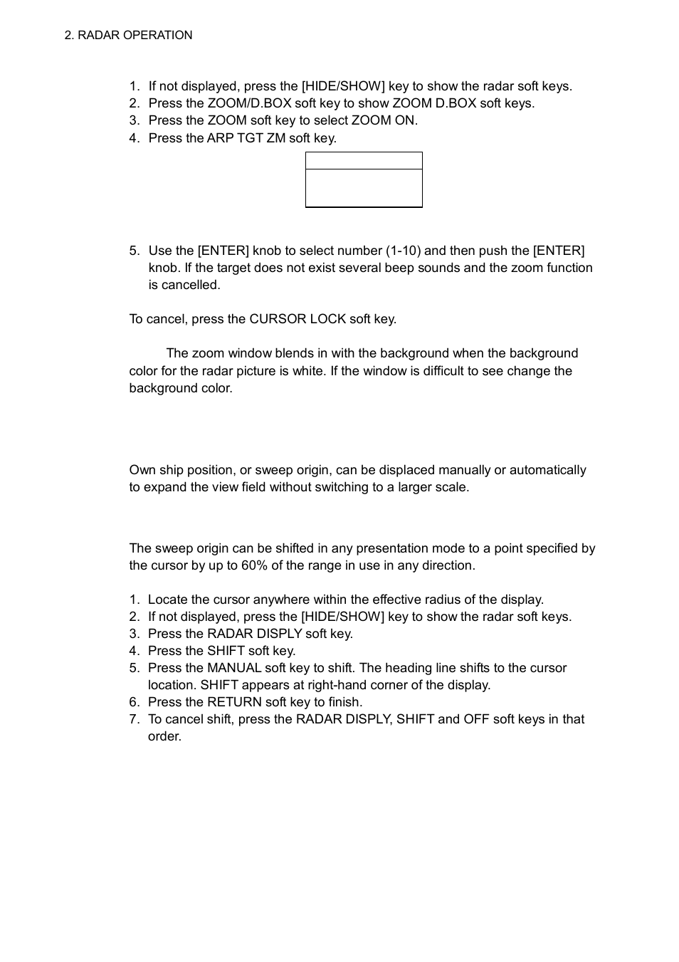 16 shifting the picture, 1 manual shift | Furuno 1763C User Manual | Page 54 / 260