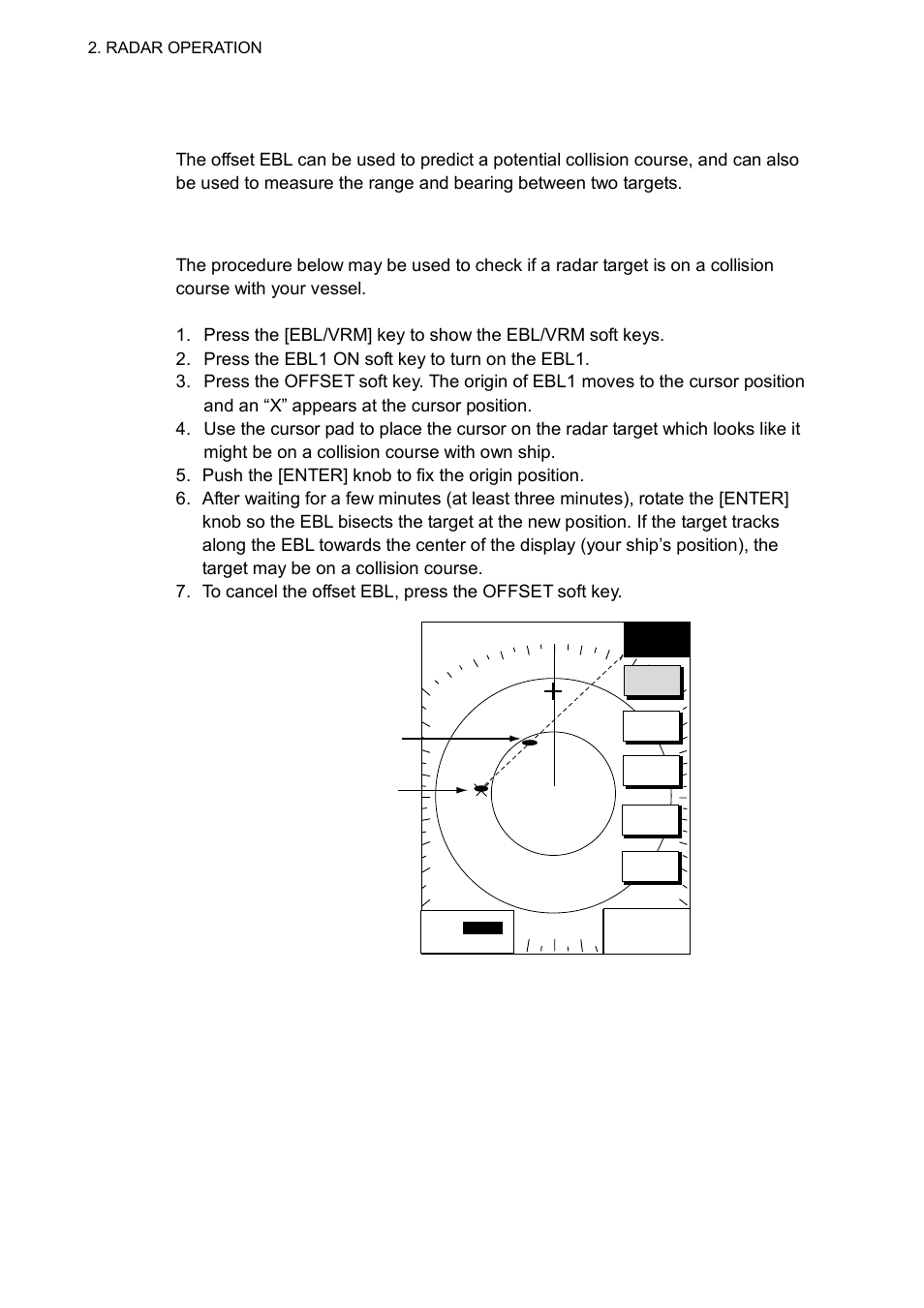 17 using the offset ebl, 1 predicting a collision course | Furuno 1763C User Manual | Page 56 / 260