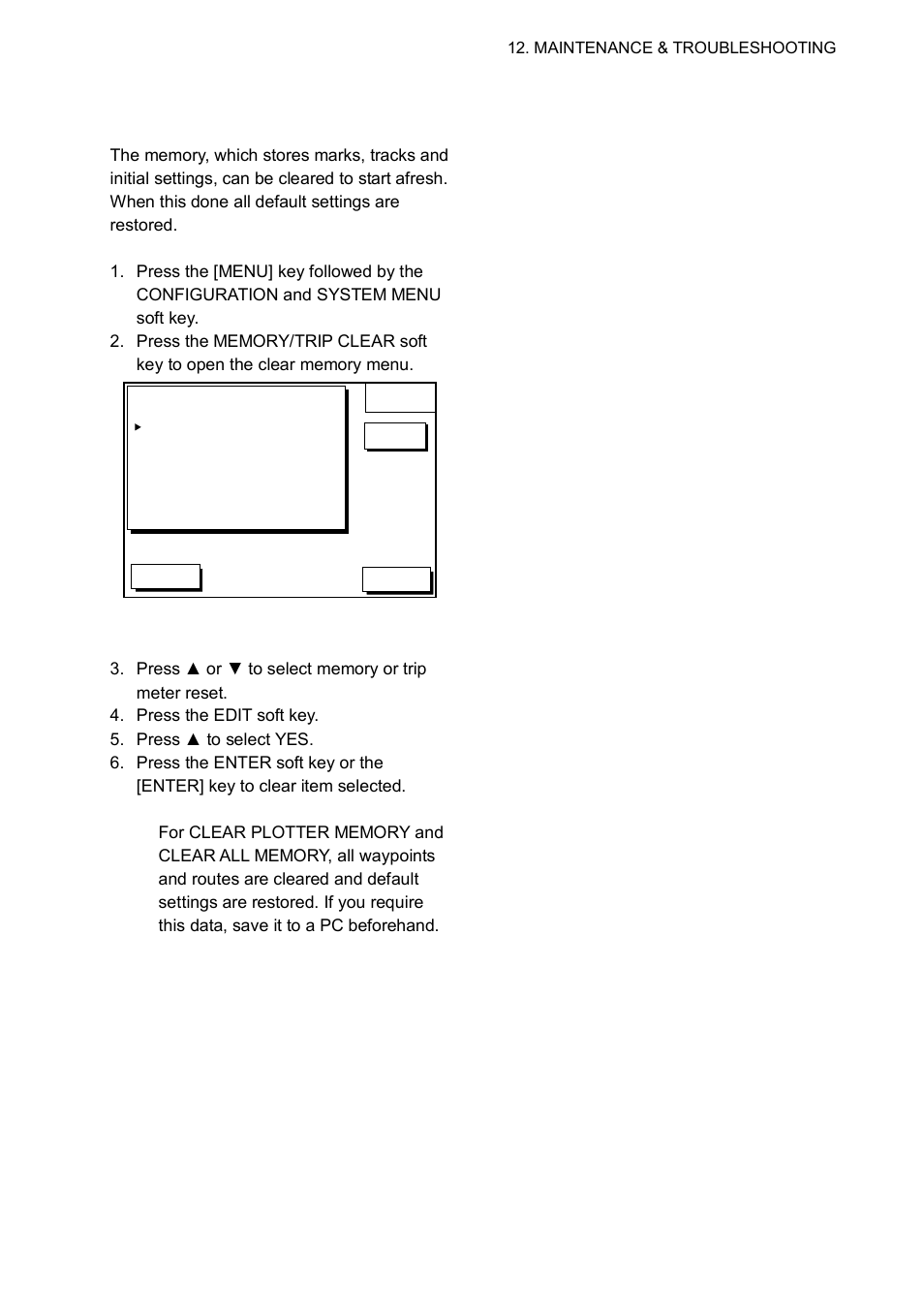 6 clearing memories | Furuno GP-1650WD User Manual | Page 83 / 96