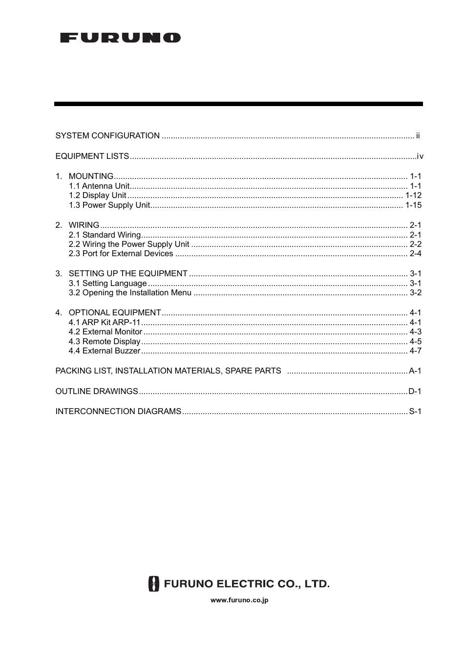 Furuno MARINERADAR FR-8122 User Manual | 56 pages