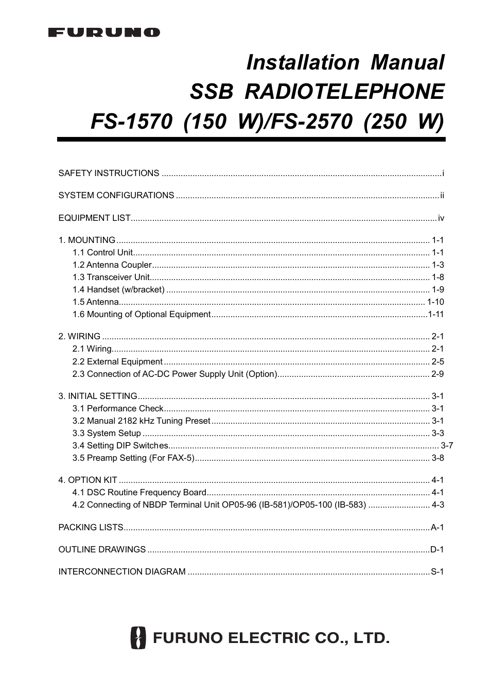 Furuno FS-2570 User Manual | 76 pages