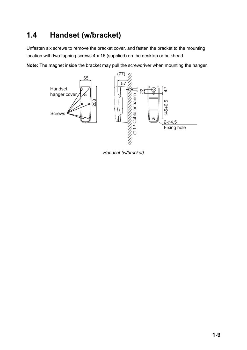 4 handset (w/bracket) | Furuno FS-2570 User Manual | Page 17 / 76