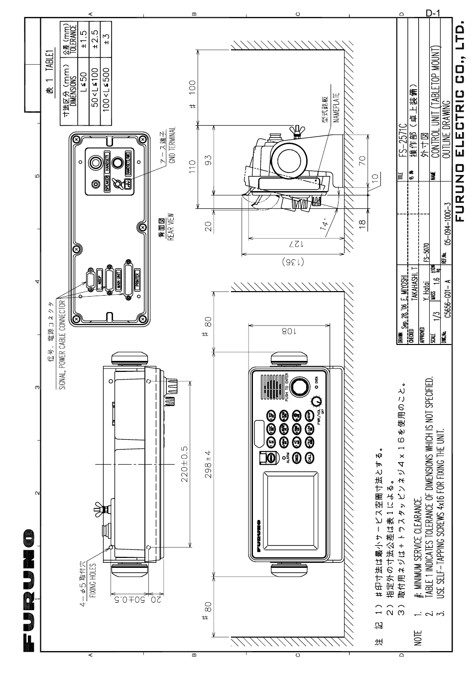 Outline drawings | Furuno FS-2570 User Manual | Page 55 / 76