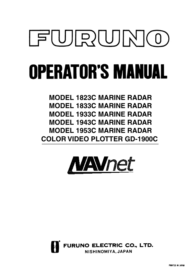 Furuno 1933C User Manual | 260 pages