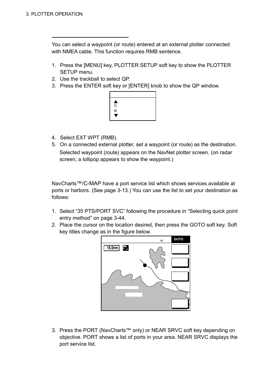 3 navigating to ports, port services (navcharts, C-map, Navcharts | Furuno 1933C User Manual | Page 132 / 260