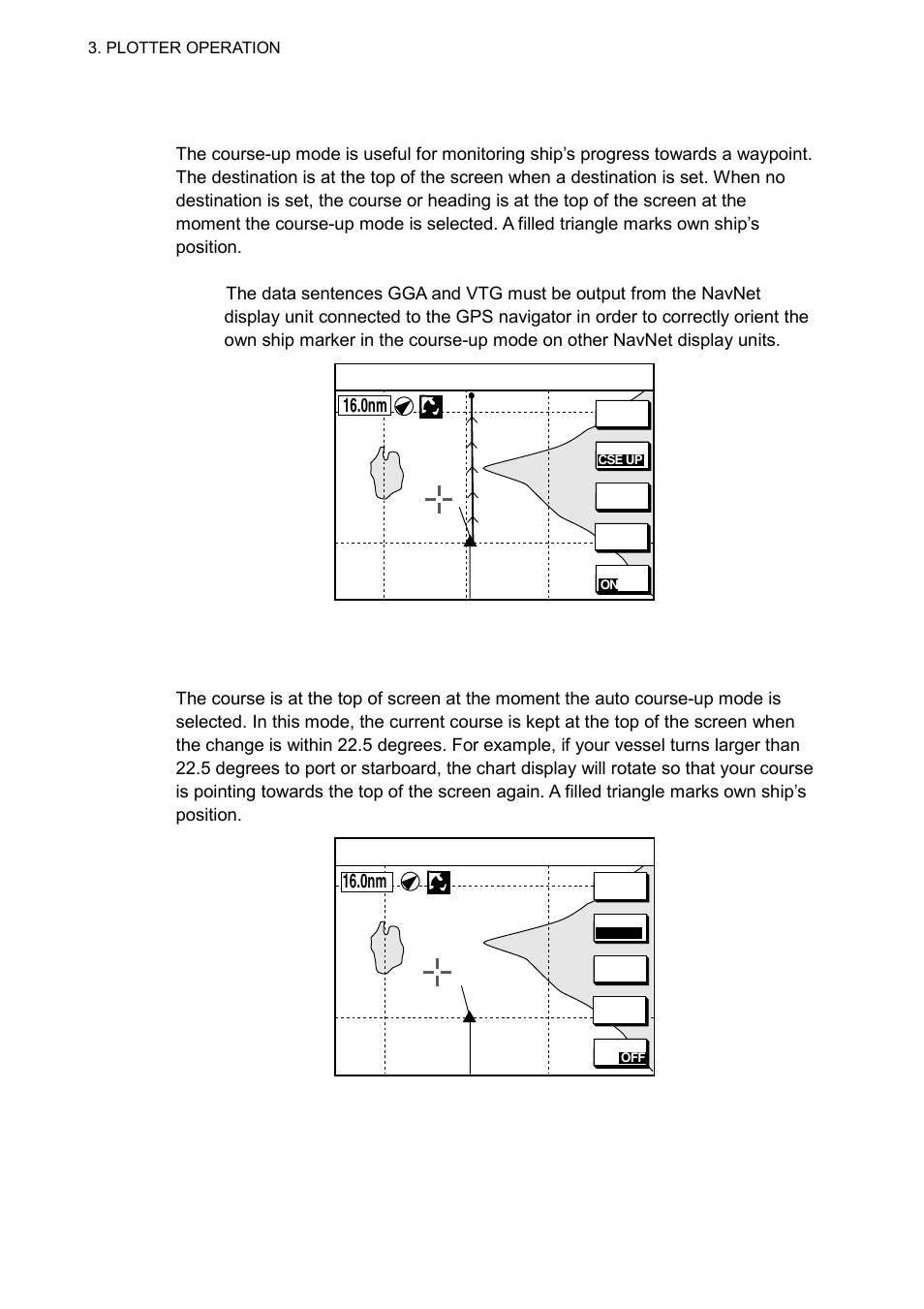 8 3.2.2 course-up, 3 auto course-up | Furuno 1933C User Manual | Page 94 / 260
