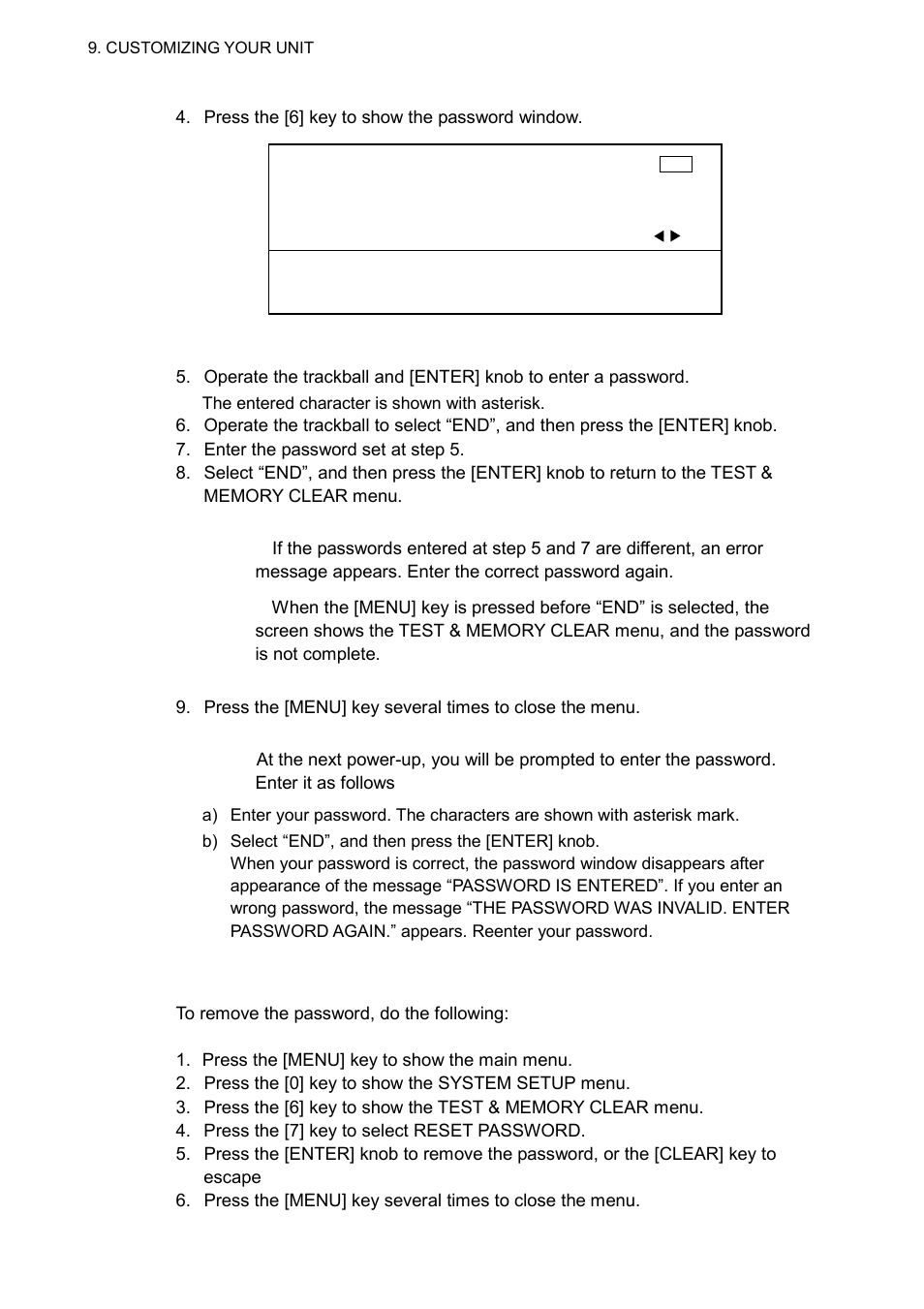 2 removing the password | Furuno GP-3500 User Manual | Page 150 / 192