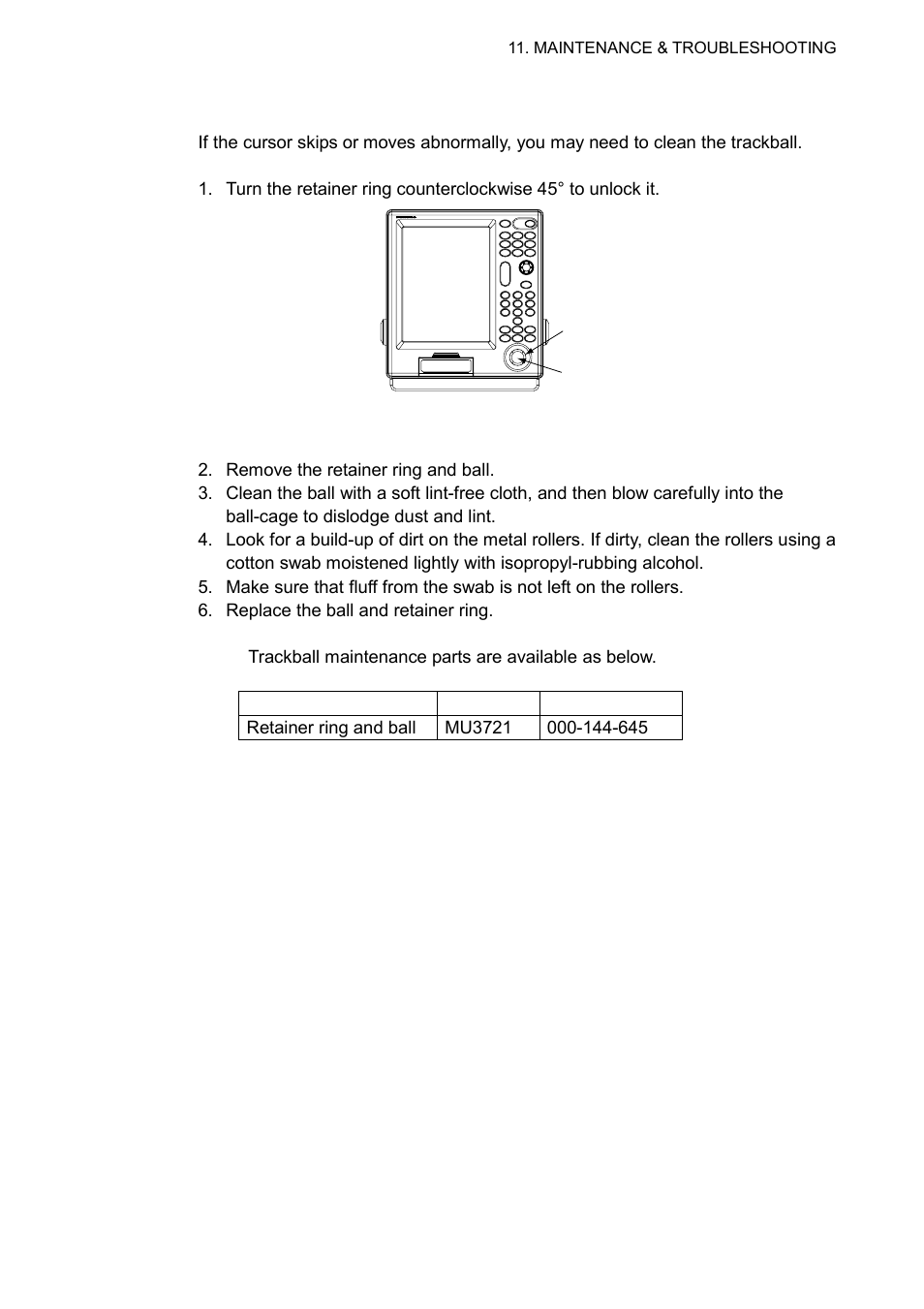 4 trackball maintenance | Furuno GP-3500 User Manual | Page 173 / 192
