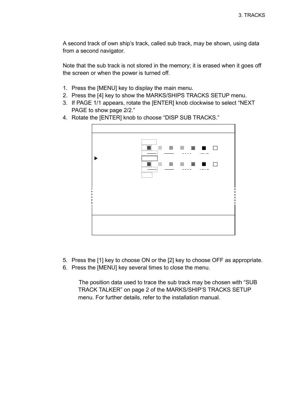 3 3.1.2 sub track | Furuno GP-3500 User Manual | Page 45 / 192