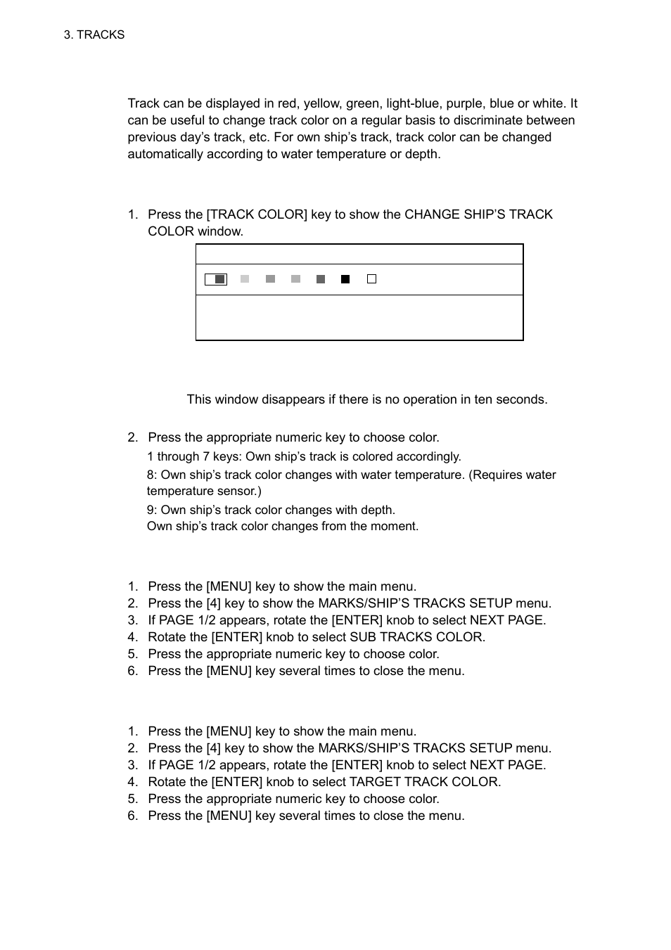 3 changing track color | Furuno GP-3500 User Manual | Page 50 / 192
