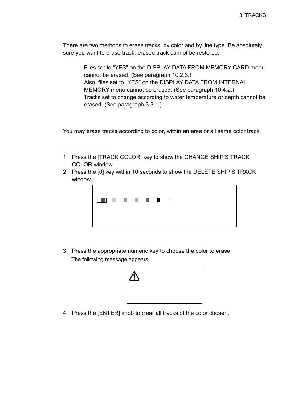 6 erasing tracks, 1 erasing tracks by color | Furuno GP-3500 User Manual | Page 57 / 192