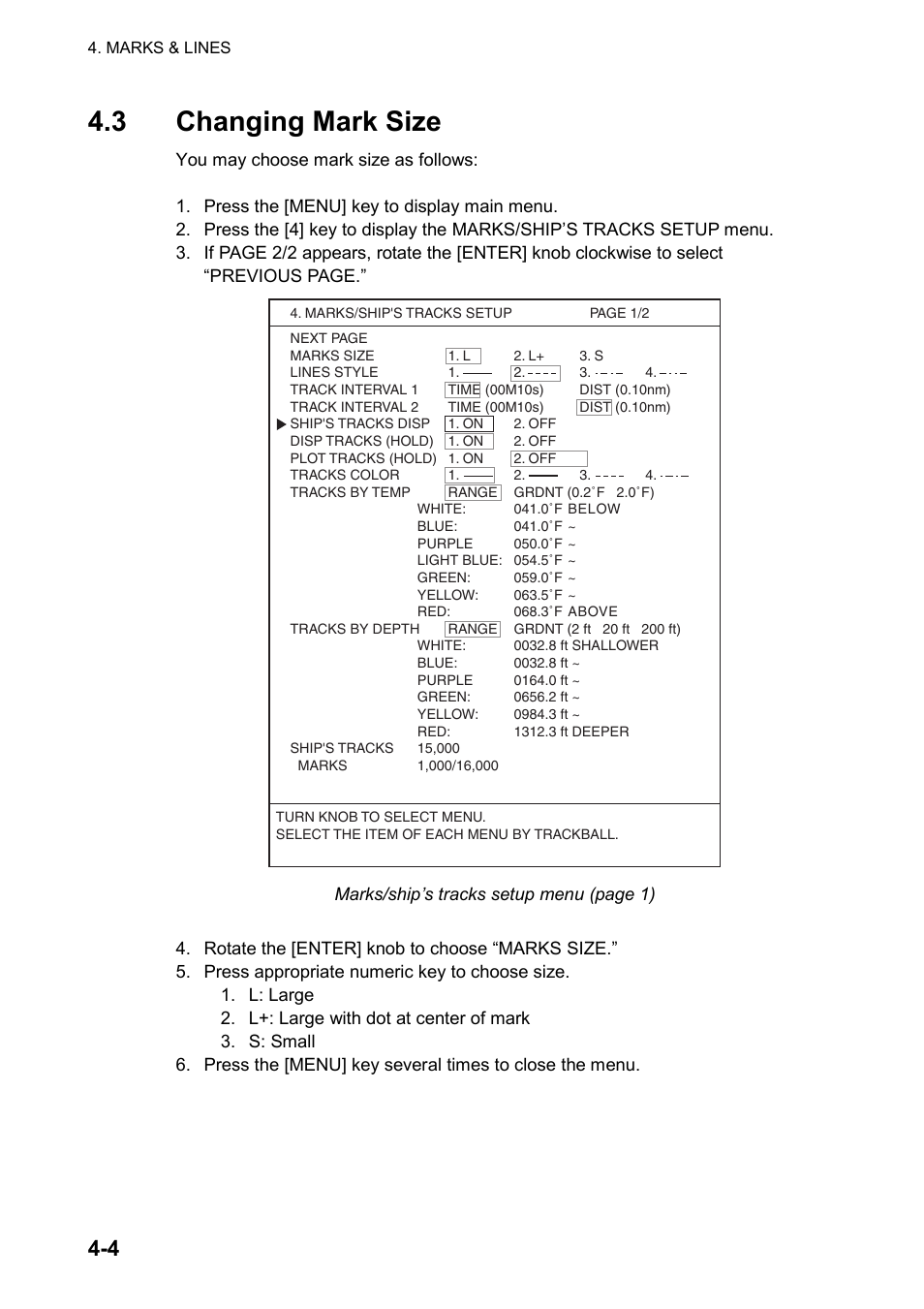 3 changing mark size | Furuno GP-3500 User Manual | Page 66 / 192