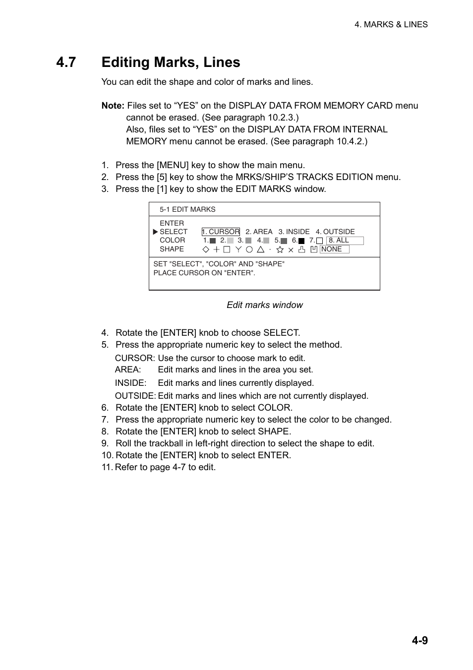 7 editing marks, lines | Furuno GP-3500 User Manual | Page 71 / 192