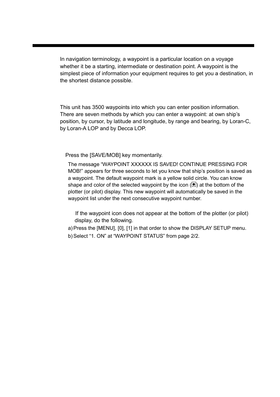 Waypoint, 1 entering waypoints | Furuno GP-3500 User Manual | Page 73 / 192