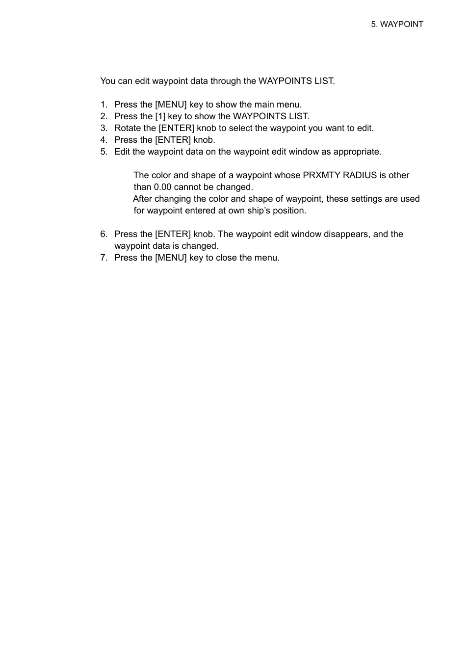 2 editing waypoint data | Furuno GP-3500 User Manual | Page 81 / 192