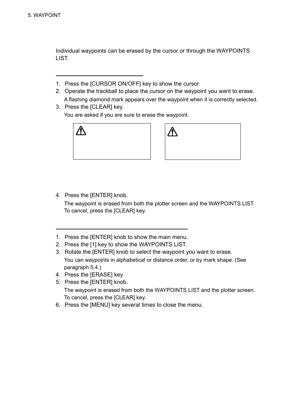 3 erasing individual waypoints | Furuno GP-3500 User Manual | Page 82 / 192