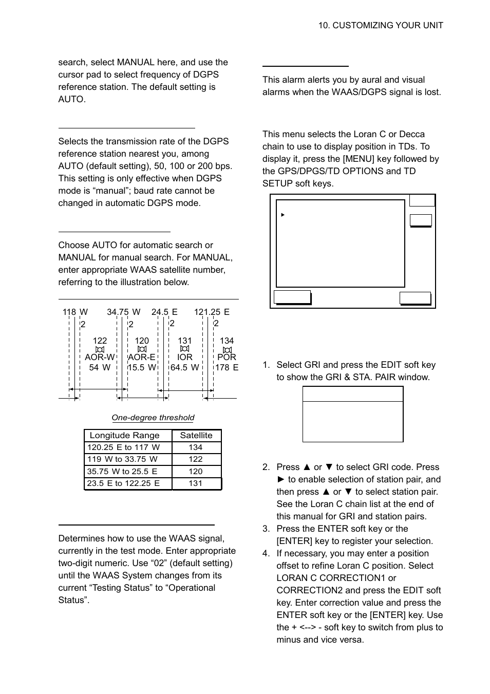 Td setup menu, Displaying loran c tds | Furuno GP-1850WD User Manual | Page 67 / 98