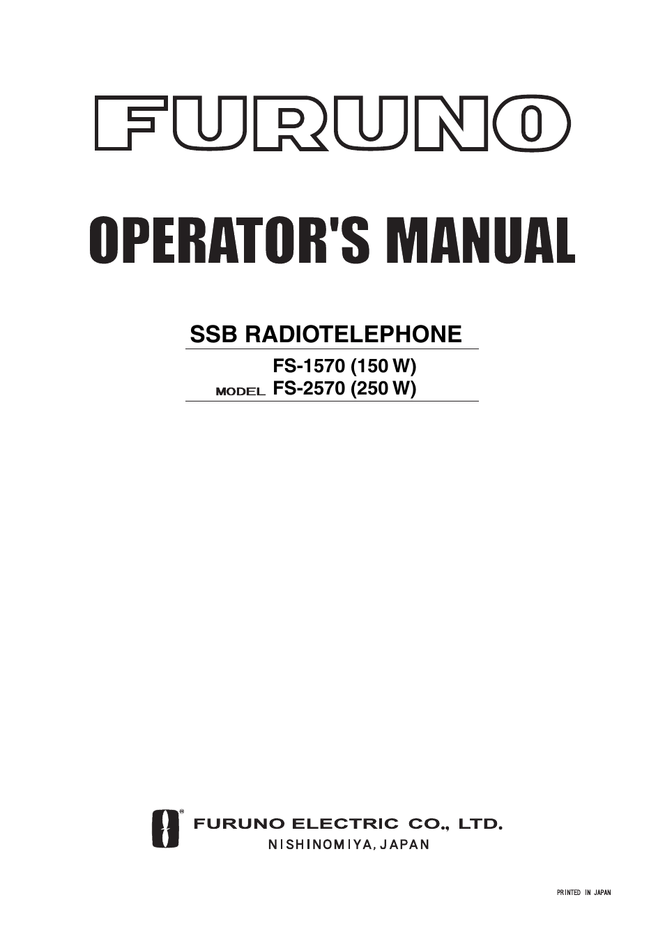 Furuno FS-1570 User Manual | 215 pages