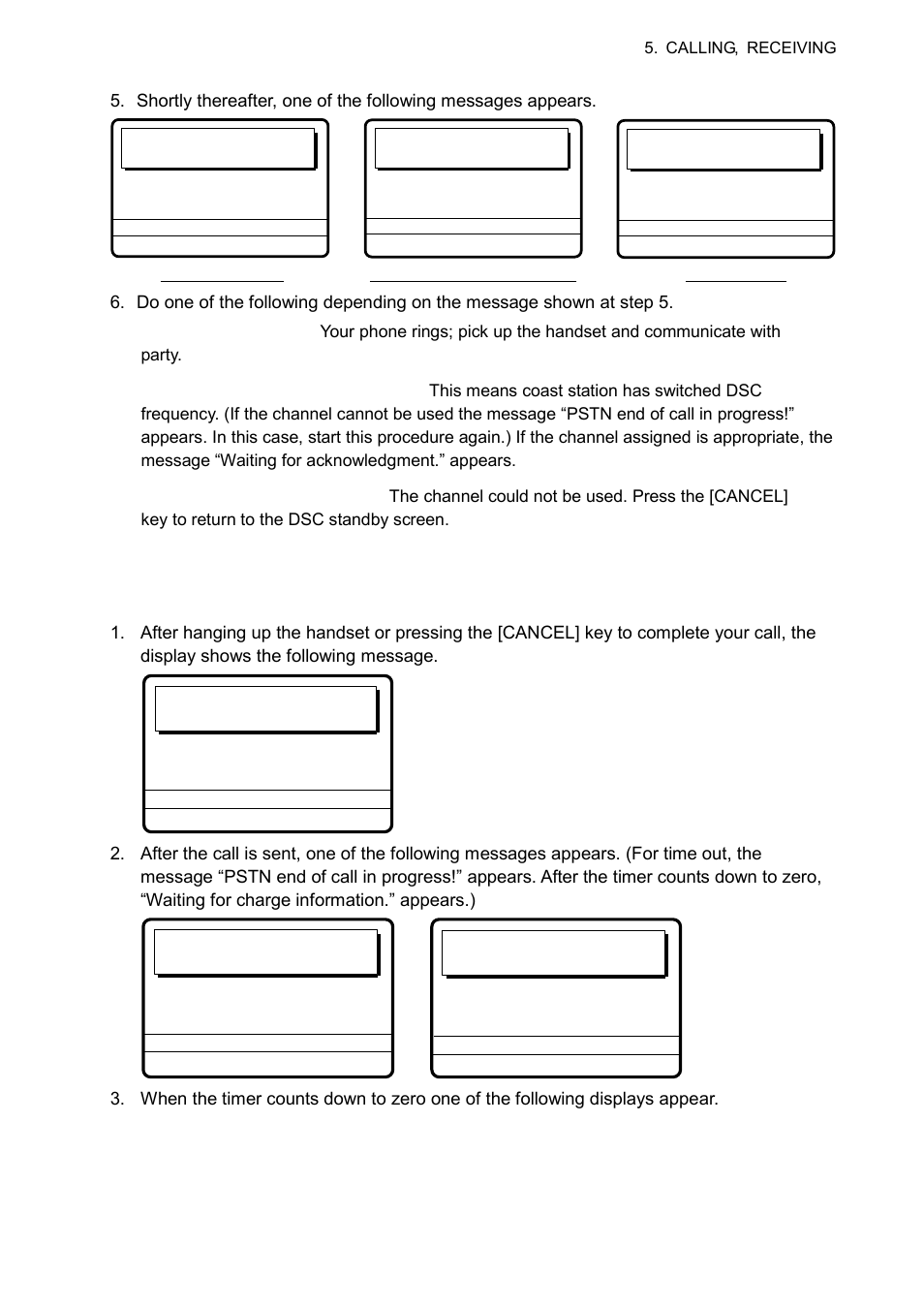 Pstn end of call in progress | Furuno FS-1570 User Manual | Page 105 / 215