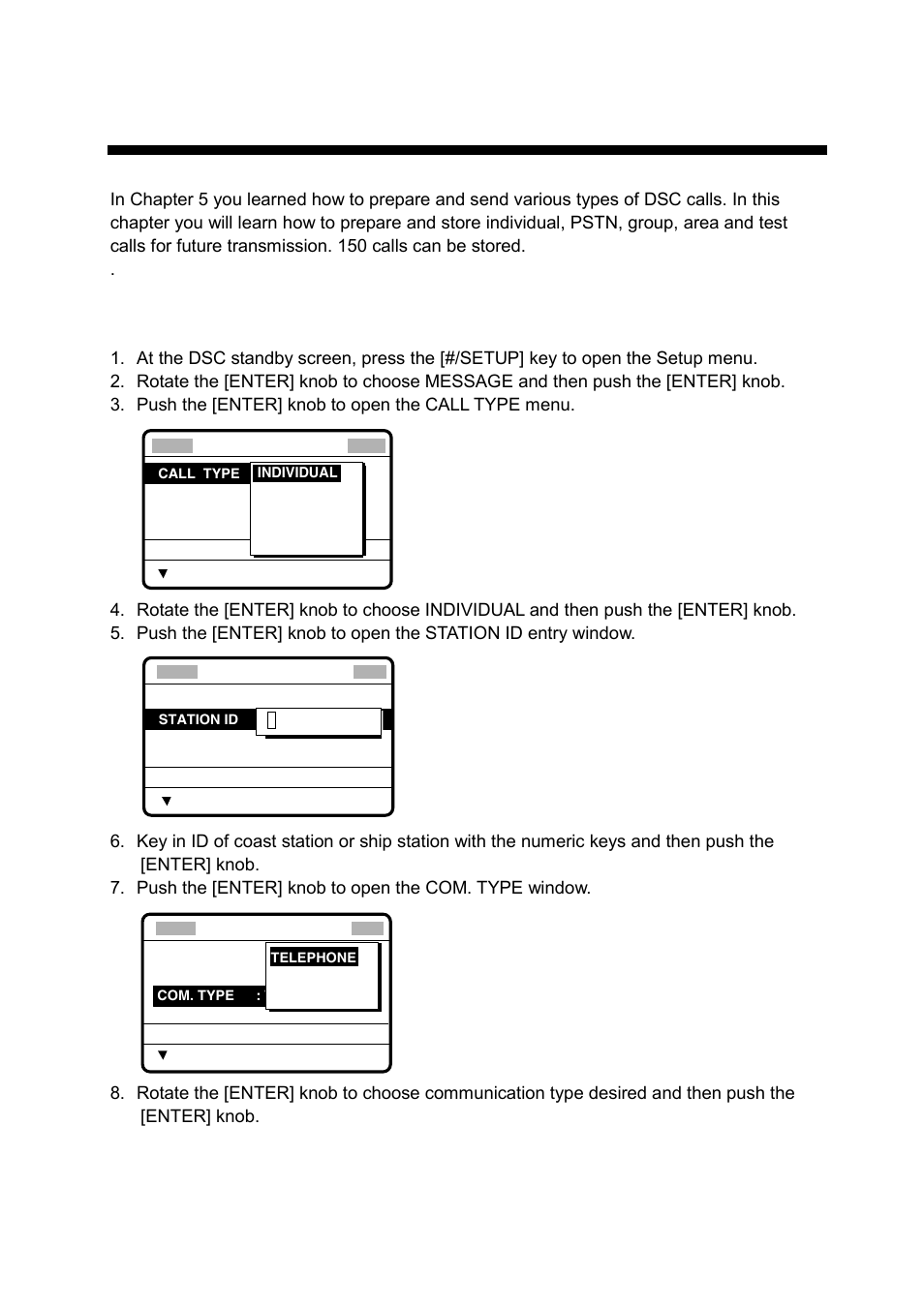 6 preparing tx calls, 1 preparing individual calls | Furuno FS-1570 User Manual | Page 109 / 215