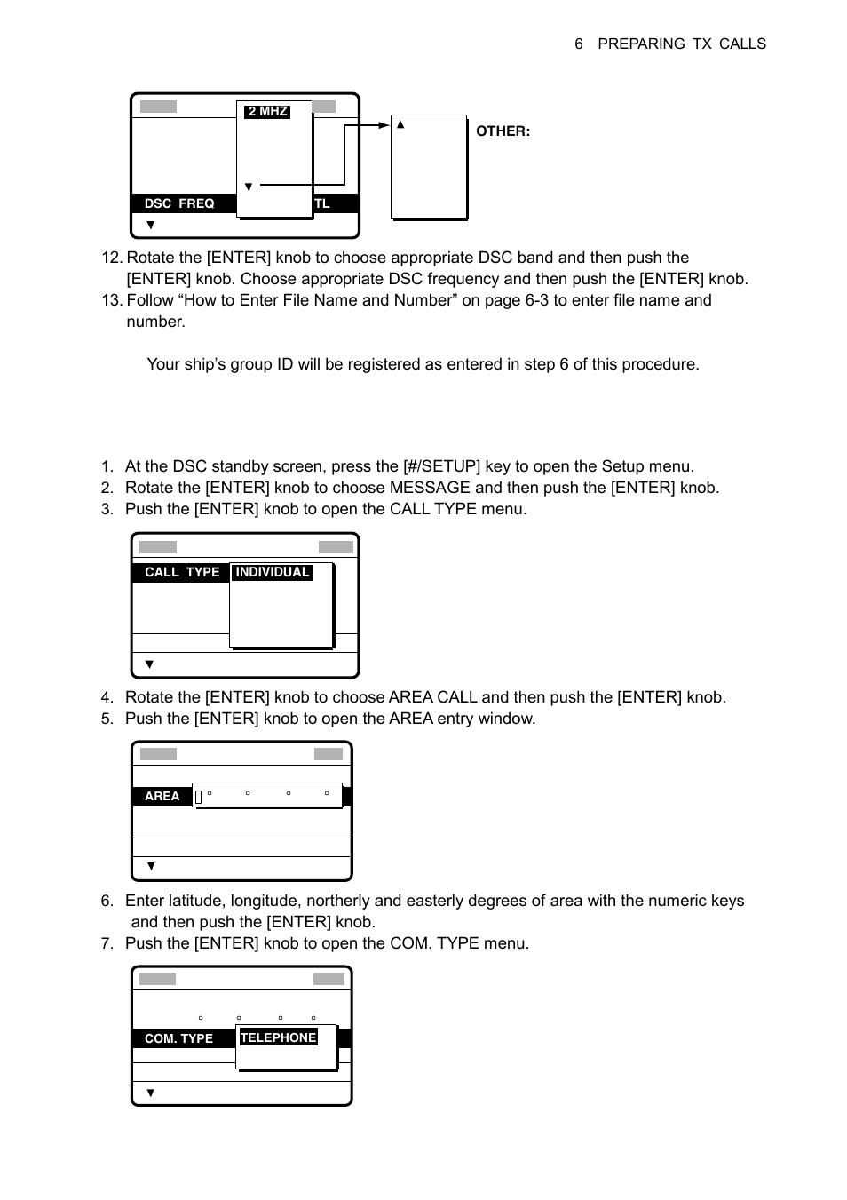 3 preparing geographical area calls | Furuno FS-1570 User Manual | Page 113 / 215