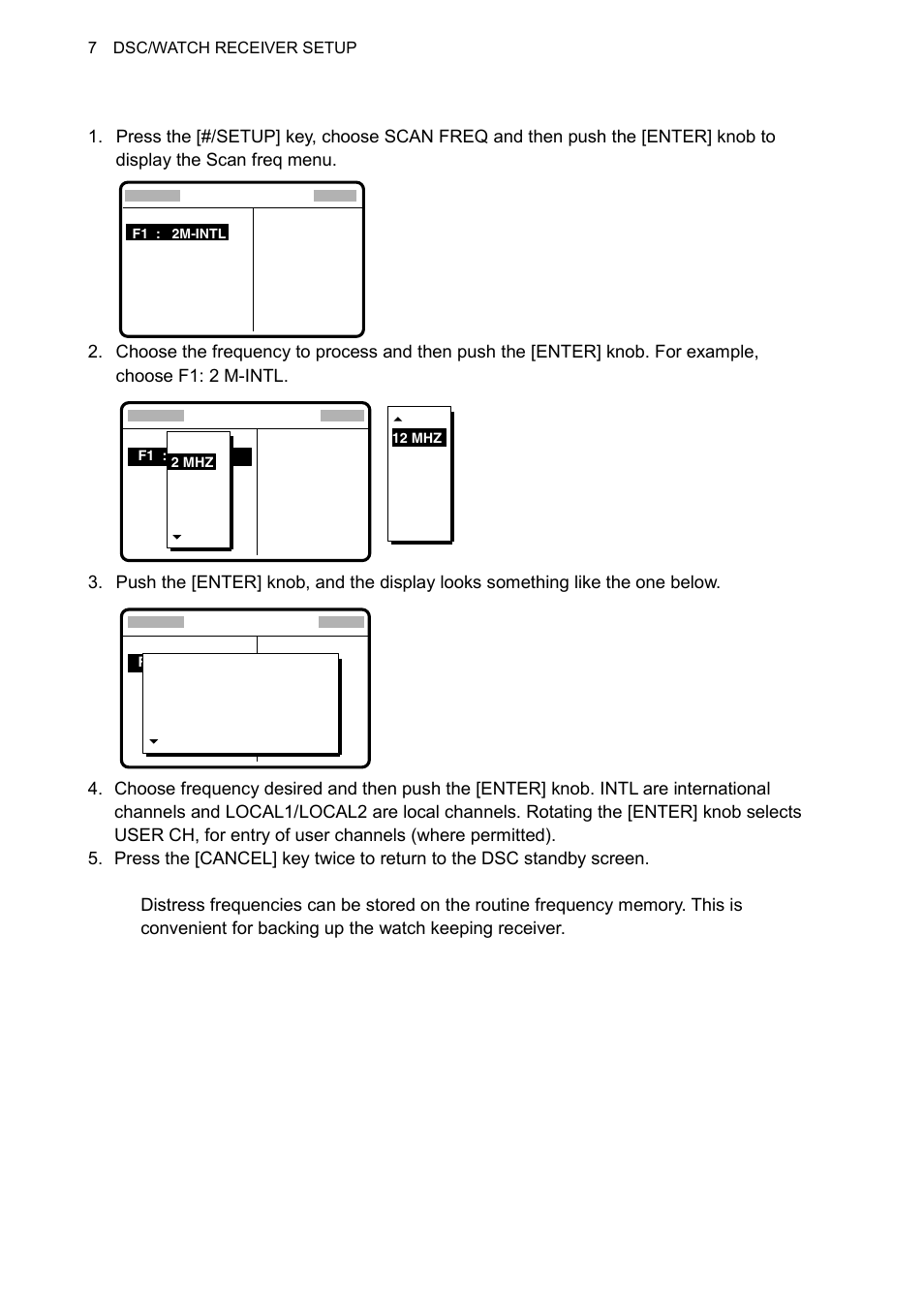 8 7.8.2 routine frequencies | Furuno FS-1570 User Manual | Page 126 / 215