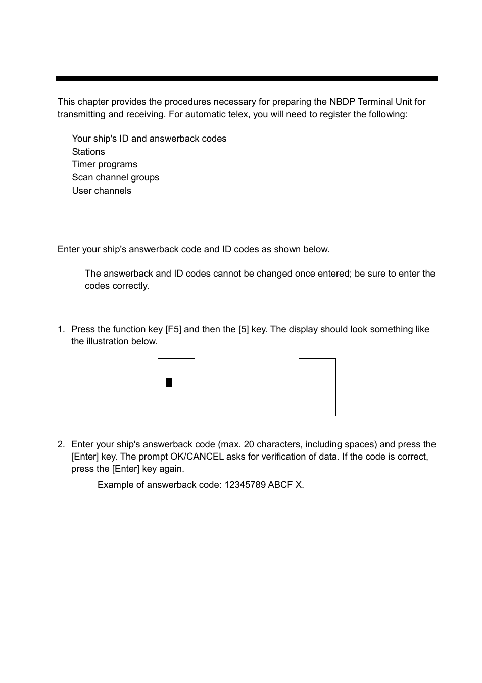 9 nbdp preparations, 1 registering answerback code & id codes | Furuno FS-1570 User Manual | Page 139 / 215