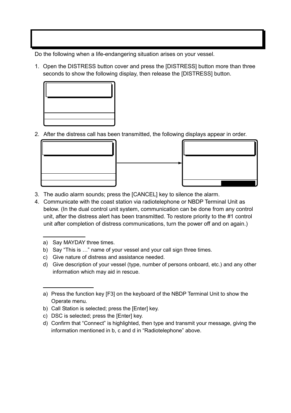 Distress call procedure | Furuno FS-1570 User Manual | Page 3 / 215