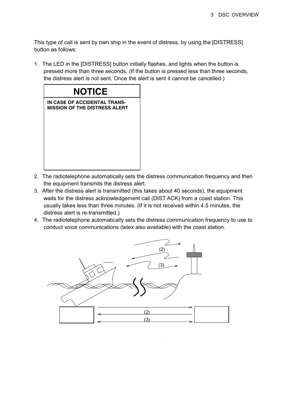 Notice, 3 3.2.1 distress alert call and reply | Furuno FS-1570 User Manual | Page 39 / 215