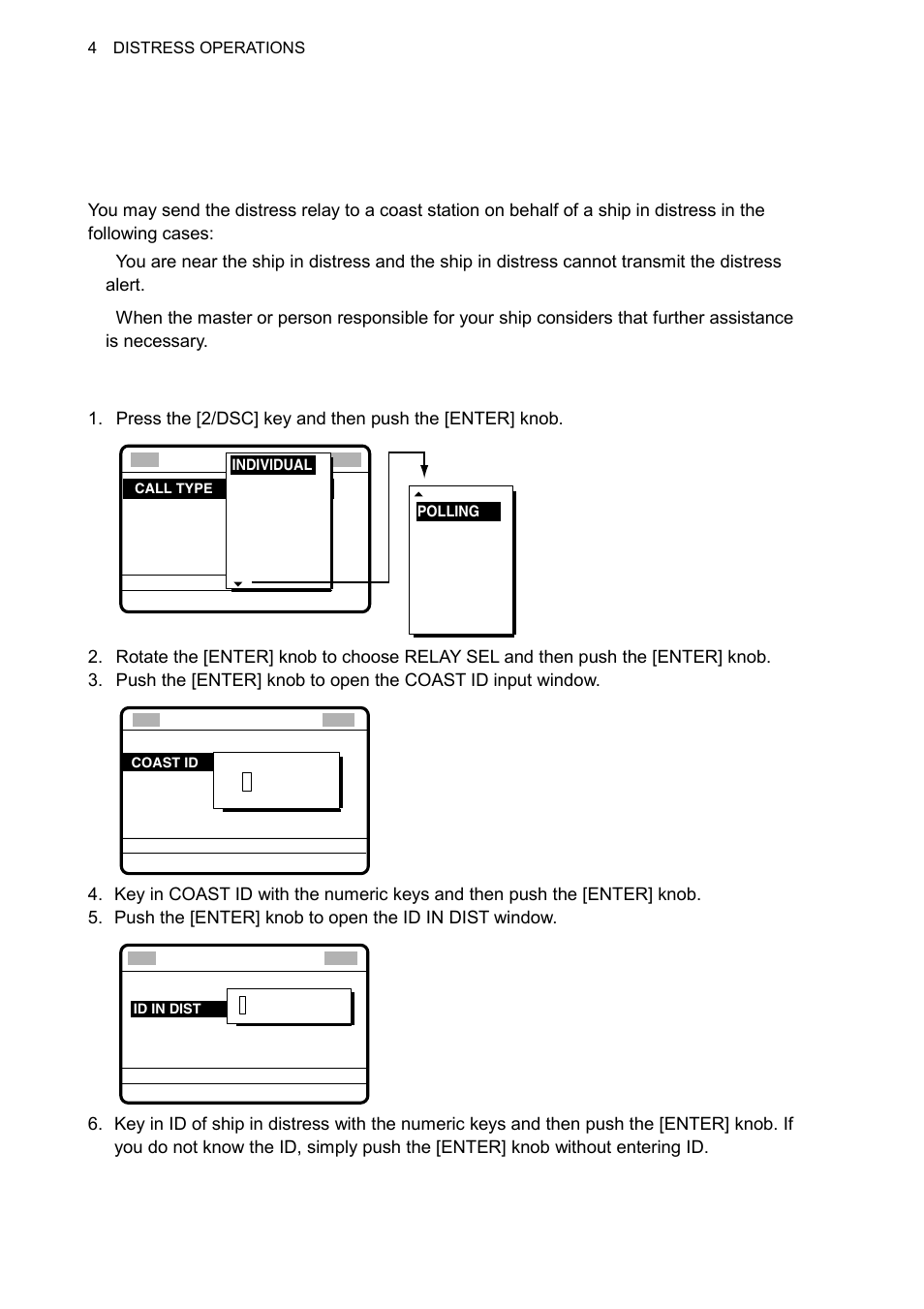 1 sending distress relay to coast station | Furuno FS-1570 User Manual | Page 56 / 215