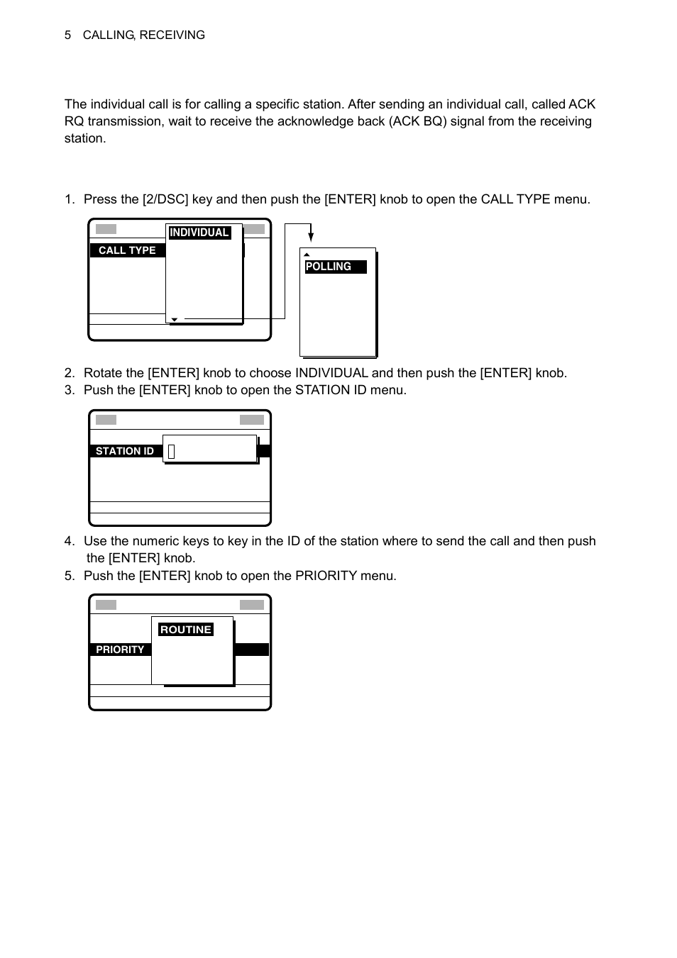 2 individual call, 1 sending an individual call | Furuno FS-1570 User Manual | Page 66 / 215