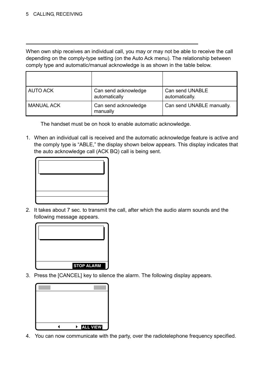 2 receiving an individual call | Furuno FS-1570 User Manual | Page 72 / 215
