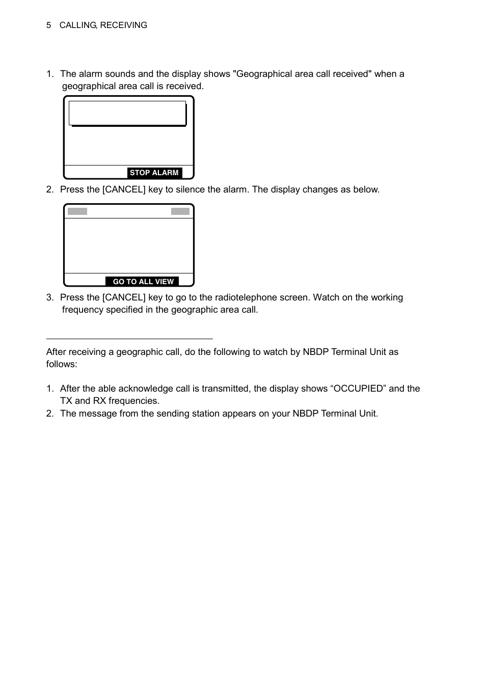 2 receiving a geographical area call | Furuno FS-1570 User Manual | Page 84 / 215