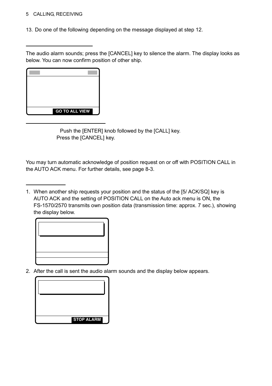 2 position call: other ship requests your position | Furuno FS-1570 User Manual | Page 98 / 215