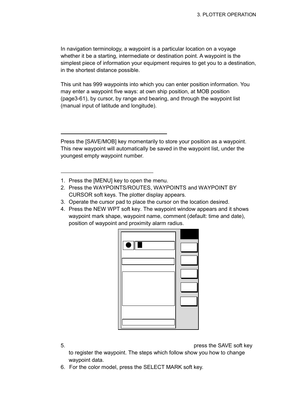 8 waypoints, 1 entering waypoints, 0 0 1 w p t | Furuno 1732 User Manual | Page 111 / 252