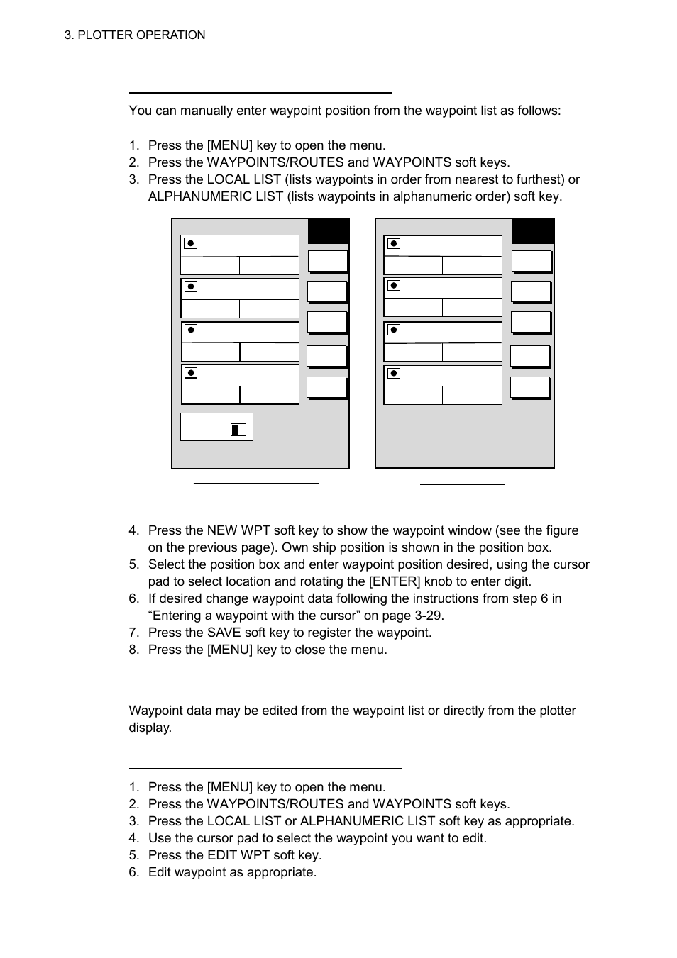 2 editing waypoint data, Plotter operation | Furuno 1732 User Manual | Page 114 / 252