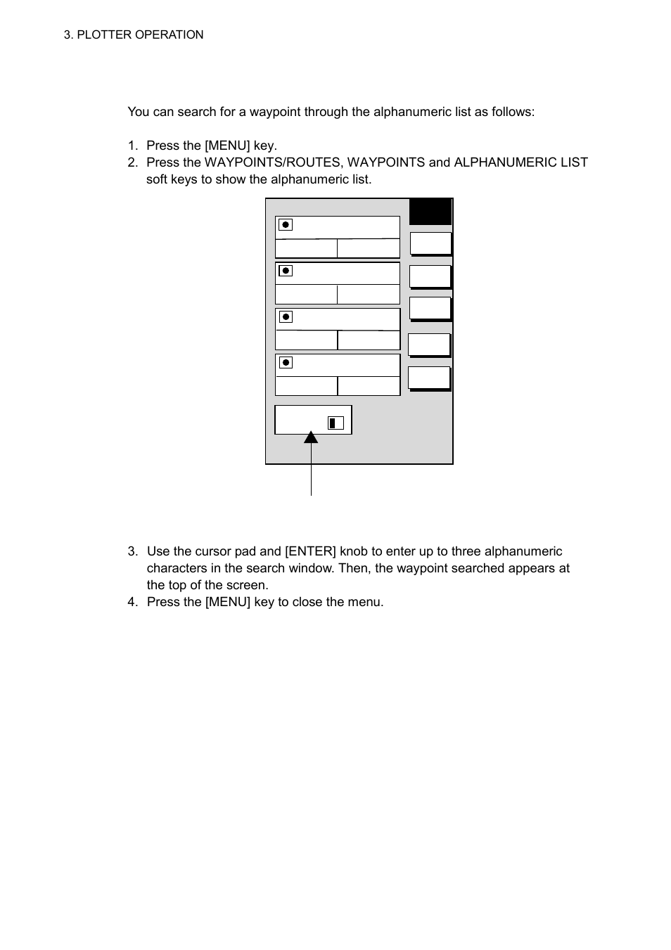 Plotter operation, Search window | Furuno 1732 User Manual | Page 118 / 252