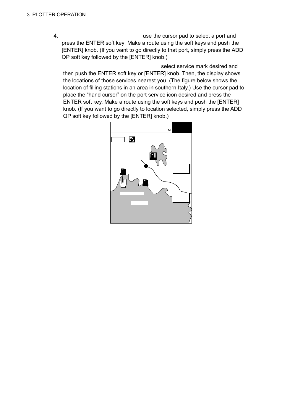 Sample filling station locations (southern italy) | Furuno 1732 User Manual | Page 130 / 252