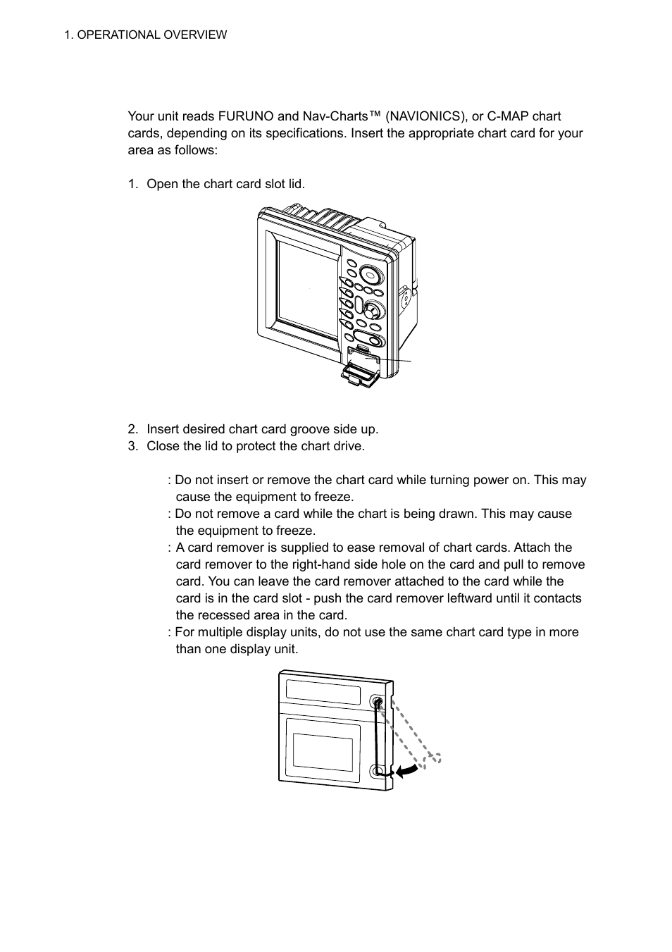 2 inserting a chart card | Furuno 1732 User Manual | Page 19 / 252