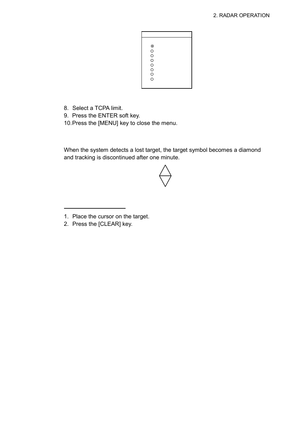 9 lost target alarm (arp) | Furuno 1732 User Manual | Page 75 / 252