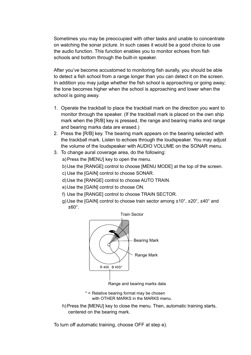 2 detecting fish schools aurally | Furuno CSH-5L/CSH-8L User Manual | Page 39 / 89
