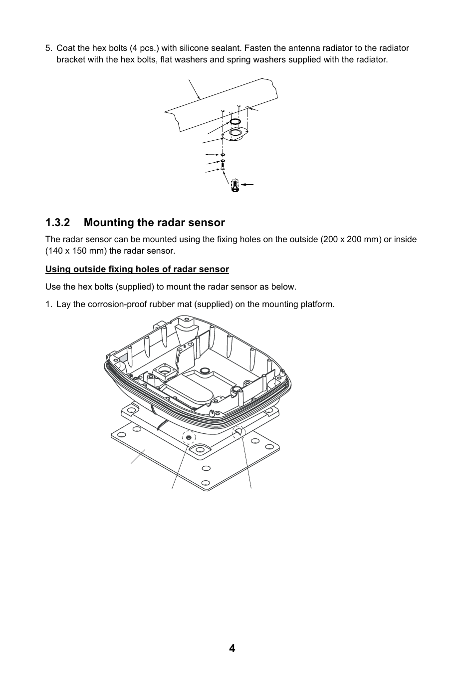 2 mounting the radar sensor | Furuno NAVnet DRS2D User Manual | Page 11 / 44